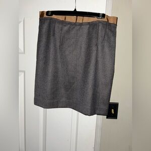 LOFT Gray and Tan Pencil Skirt